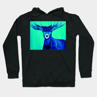 Aqua stag deer art Hoodie